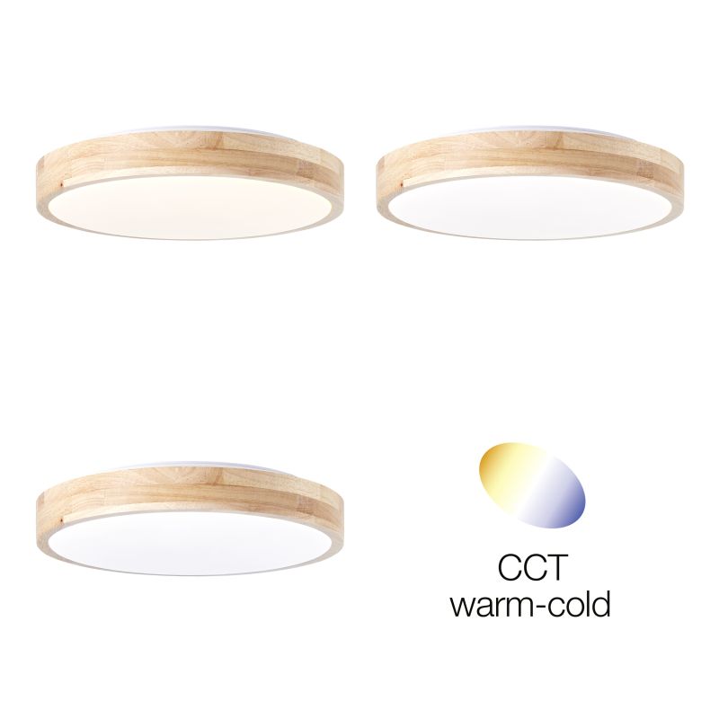 Brilliant G99414/75 SLIMLINE - Stropní LED dřevěné svítidlo, LED 14W, 3000 - 4500K, Ø 34cm