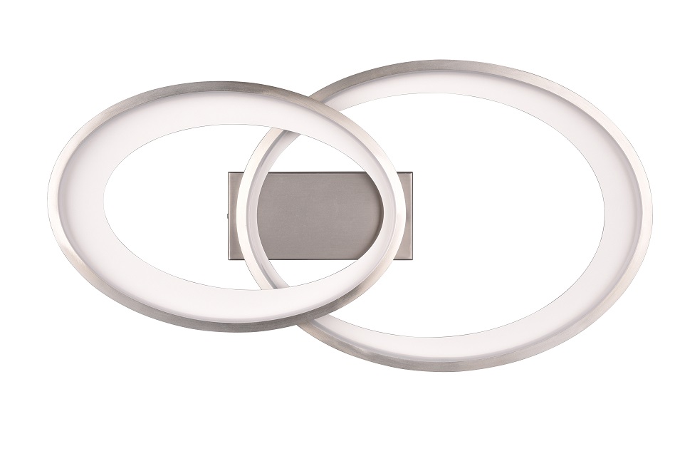 Trio Leuchten R64482107 MALAGA - Moderní LED stropní lustr v matném niklu, LED 25W, 3000K, 57 x 30cm