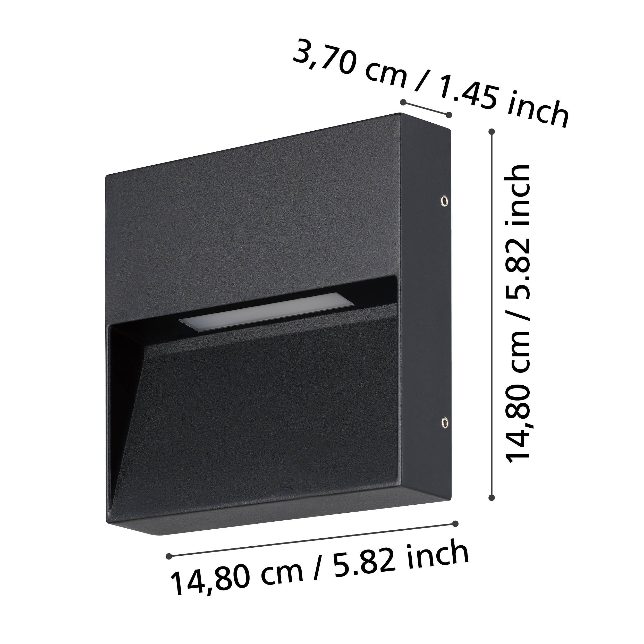 Eglo 900889 MARUGGIO - Venkovní nástěnné svítidlo v černé barvě, 4,8W, 3000 - 6500K, IP65