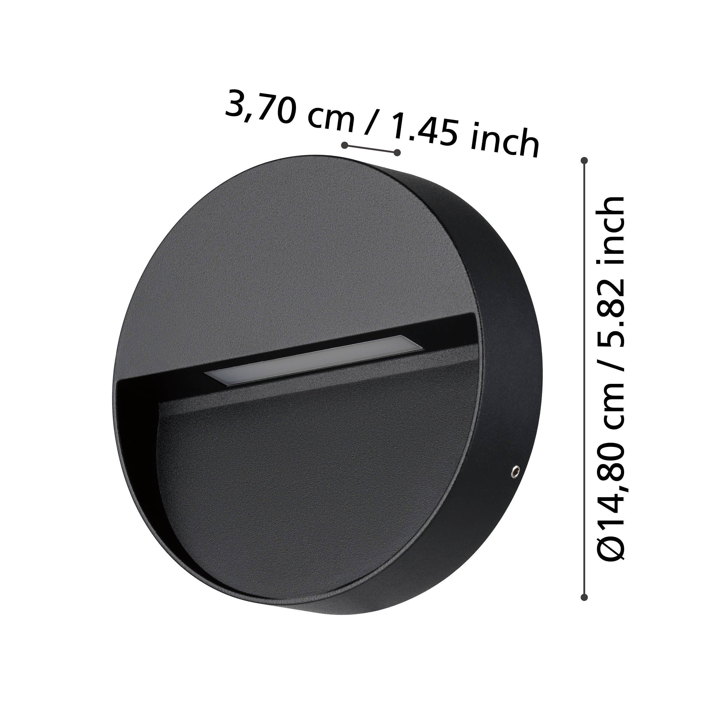 Eglo 900888 MARUGGIO - Venkovní nástěnné svítidlo v černé barvě, 4,8W, 3000 - 6500K, IP65
