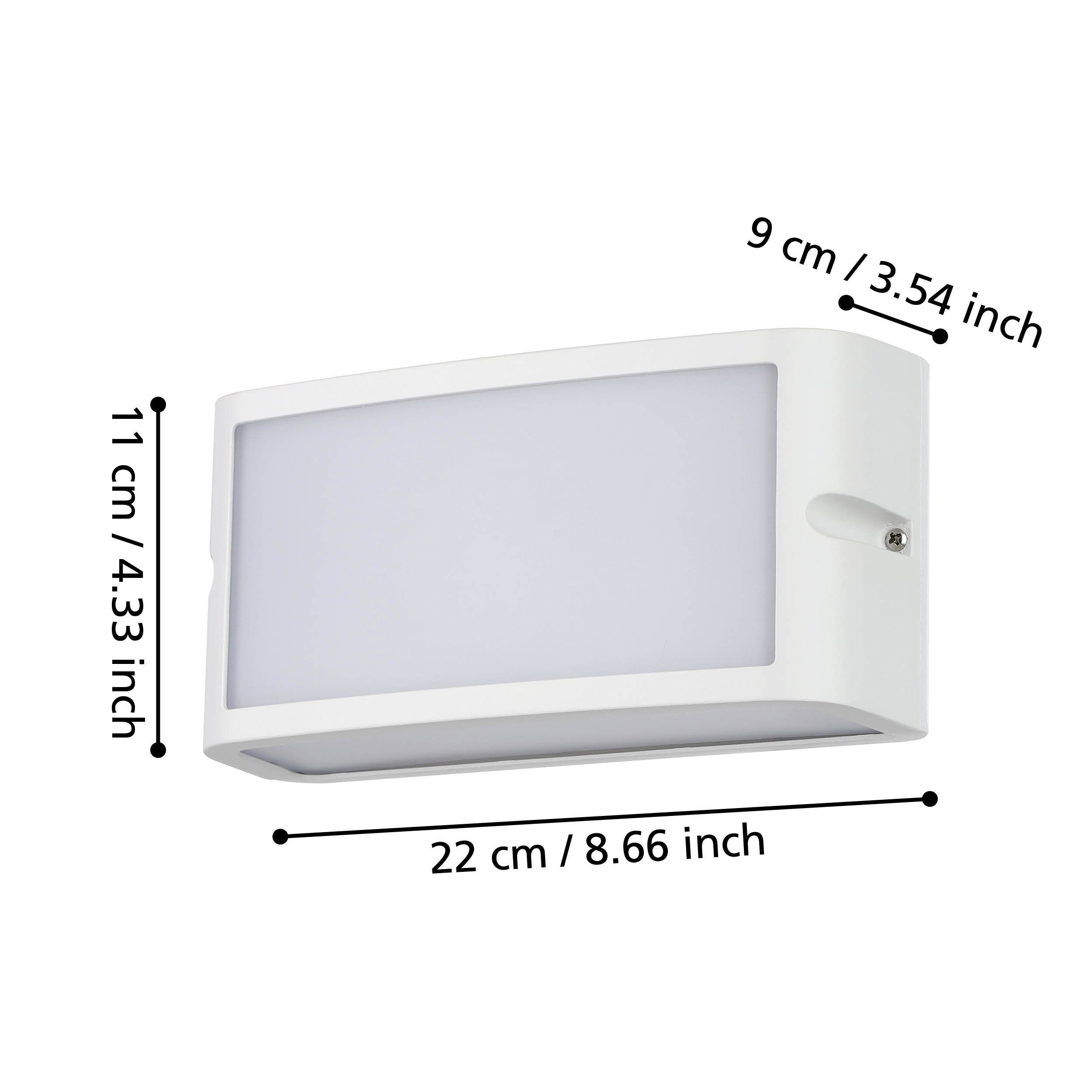 Eglo 900807 CAMARDA - LED nástěnné svítidlo venkovní, bílé 10,5W, 4000K, IP54
