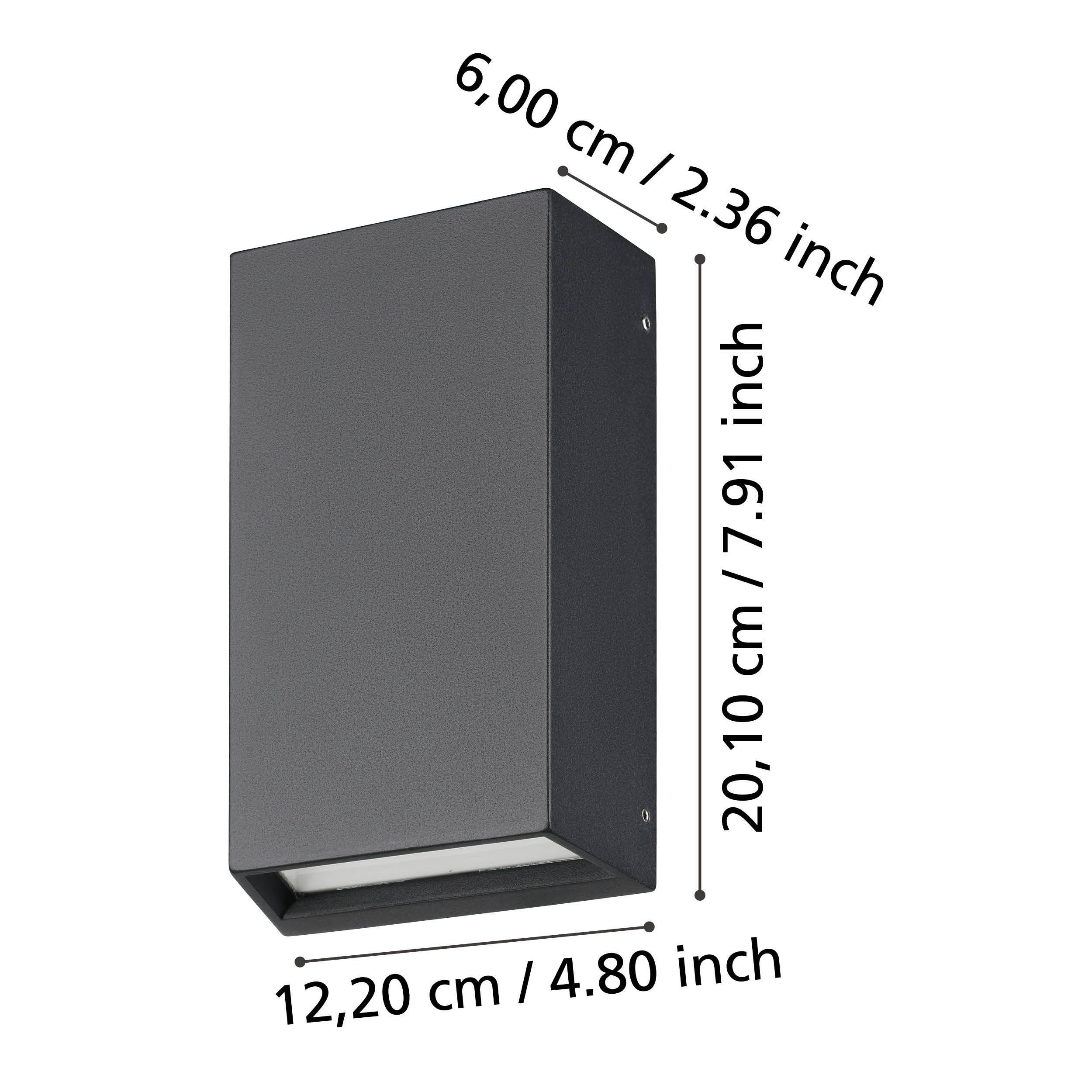 Eglo 900886 SPONGANO - Obousměrné venkovní nástěnné svítidlo v černé barvě, 10W, 3000 - 6500K, IP65