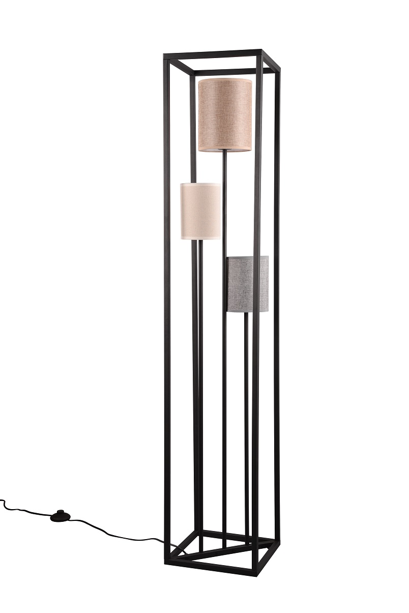 Trio Leuchten 403100317 ROSS - Stojací lampa s textilními stínidly, 3 x E27, 153cm
