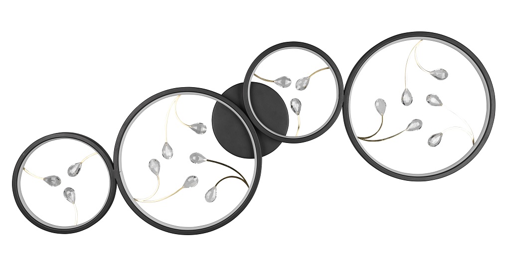 Trio Leuchten 642110432 GROOVY - Stropní lustr stmívatelný klasickým vypínačem, LED 37W, 3000K, 95 x 40cm