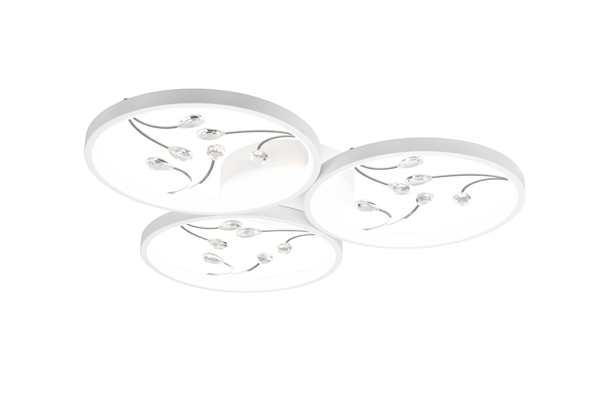 Trio Leuchten 642110331 GROOVY - Stropní bílý lustr stmívatelný klasickým vypínačem, LED 30W, 4000K, Ø 62cm