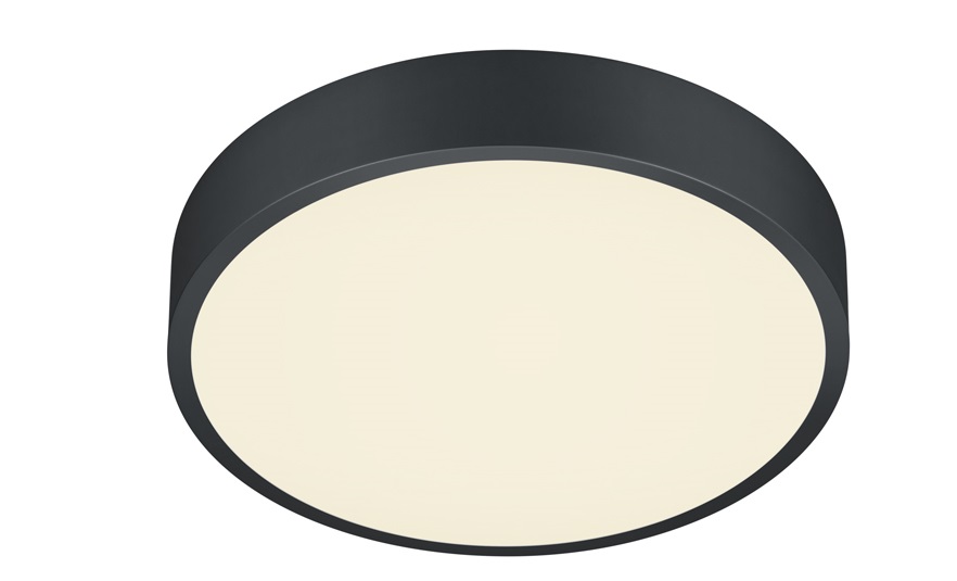 Trio Leuchten 627413032 WACO - Stropní černé kulaté svítidlo stmívatelné nástěnným stmívačem, LED 28W, 2300 + 3000+ 4000K, Ø 31cm