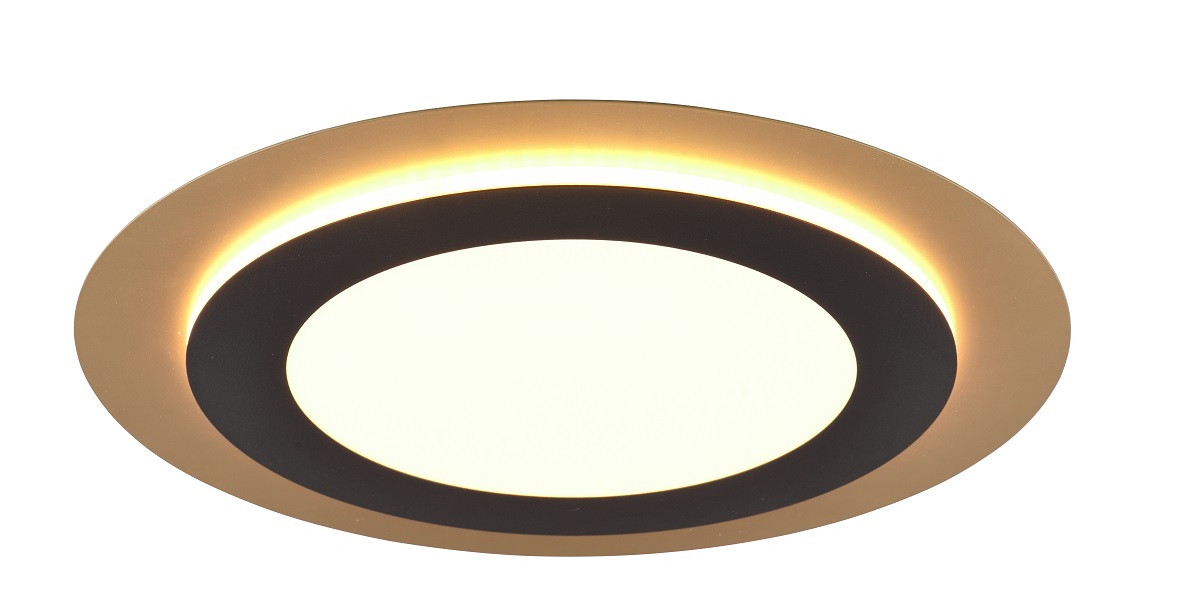 Trio Leuchten 641519280 MORGAN - Čeno zlaté stropní LED svítidlo stmívatelné ovladačem, 42W, 5600lm, 2700 - 6500K, Ø 45cm