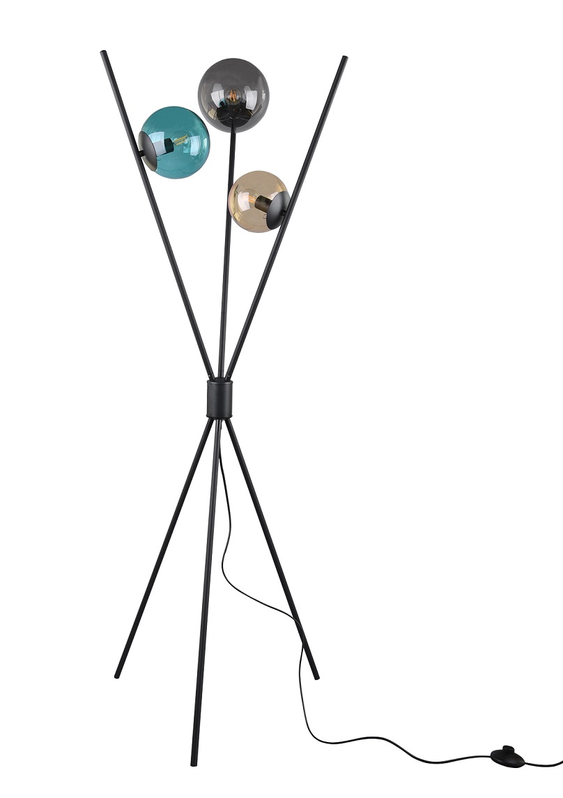 Trio Leuchten 403400317 LANCE - Stojací moderní lampa s barevnými skly, 3 x E14, 156cm