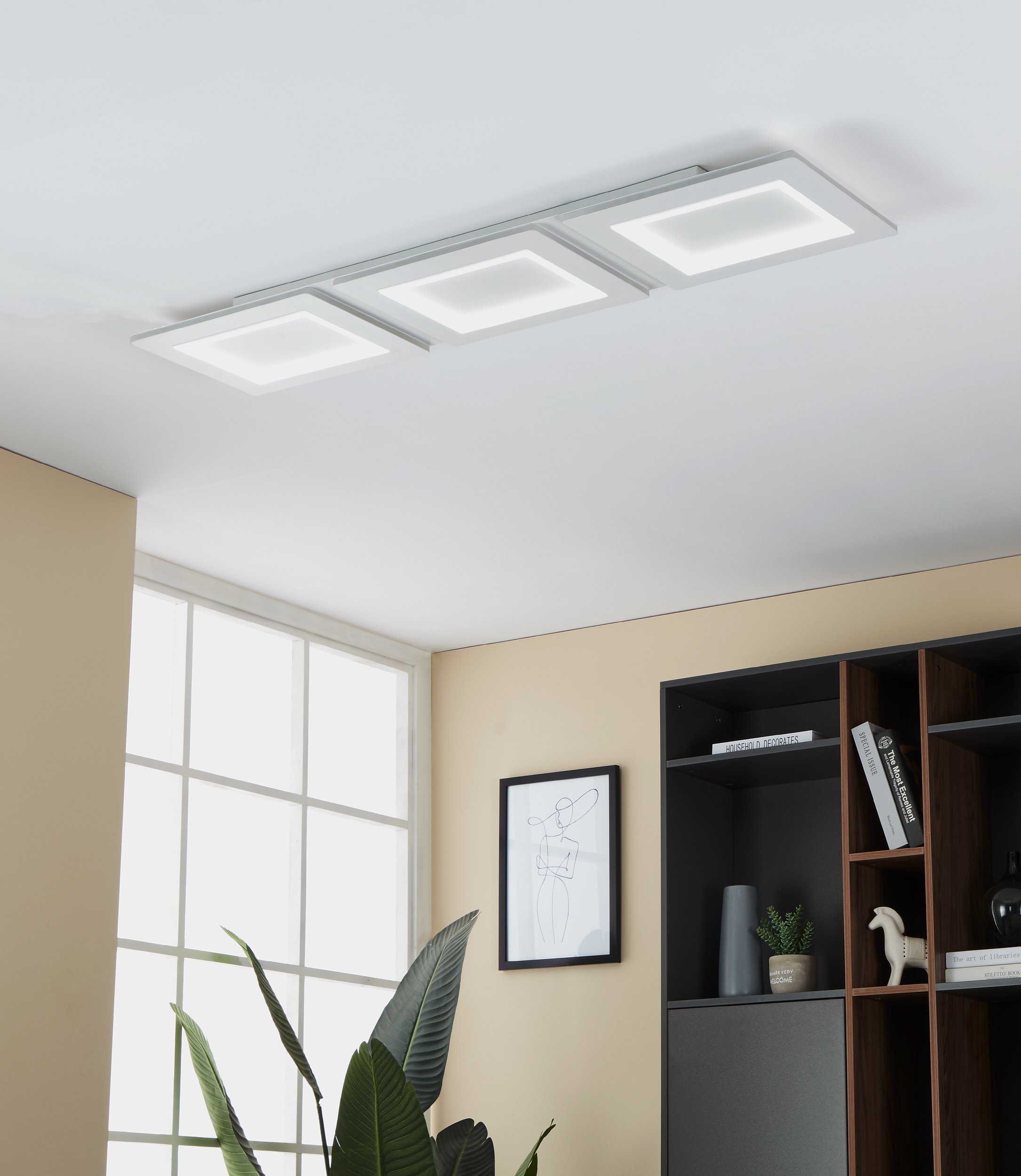 Eglo ZIGBEE 900482 PADROGIANO-Z - Stropní LED čtvercové RGB svítidlo ovládané ovladačem, nebo z mobilní aplikace, LED 42,5W, 120 x 30cm