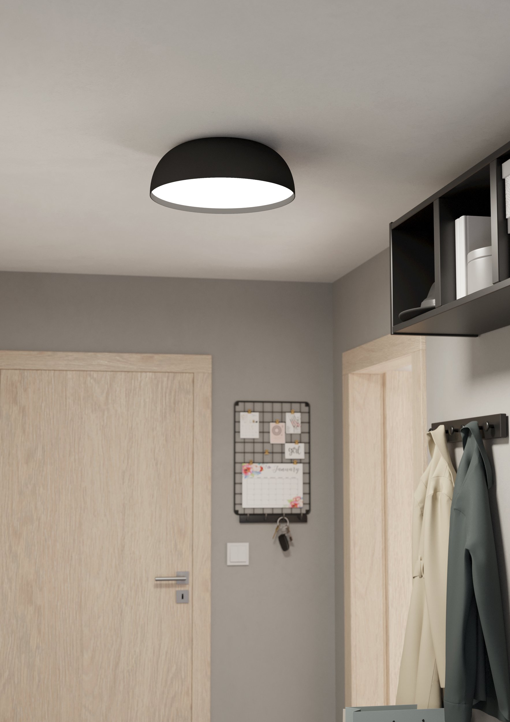 Eglo ZIGBEE 900406 TOLLOS-Z - Stropní LED RGB černé svítidlo s kovovým stínidlem ovládané ovladačem, nebo z mobilní aplikace, LED 22,5W, Ø 40cm