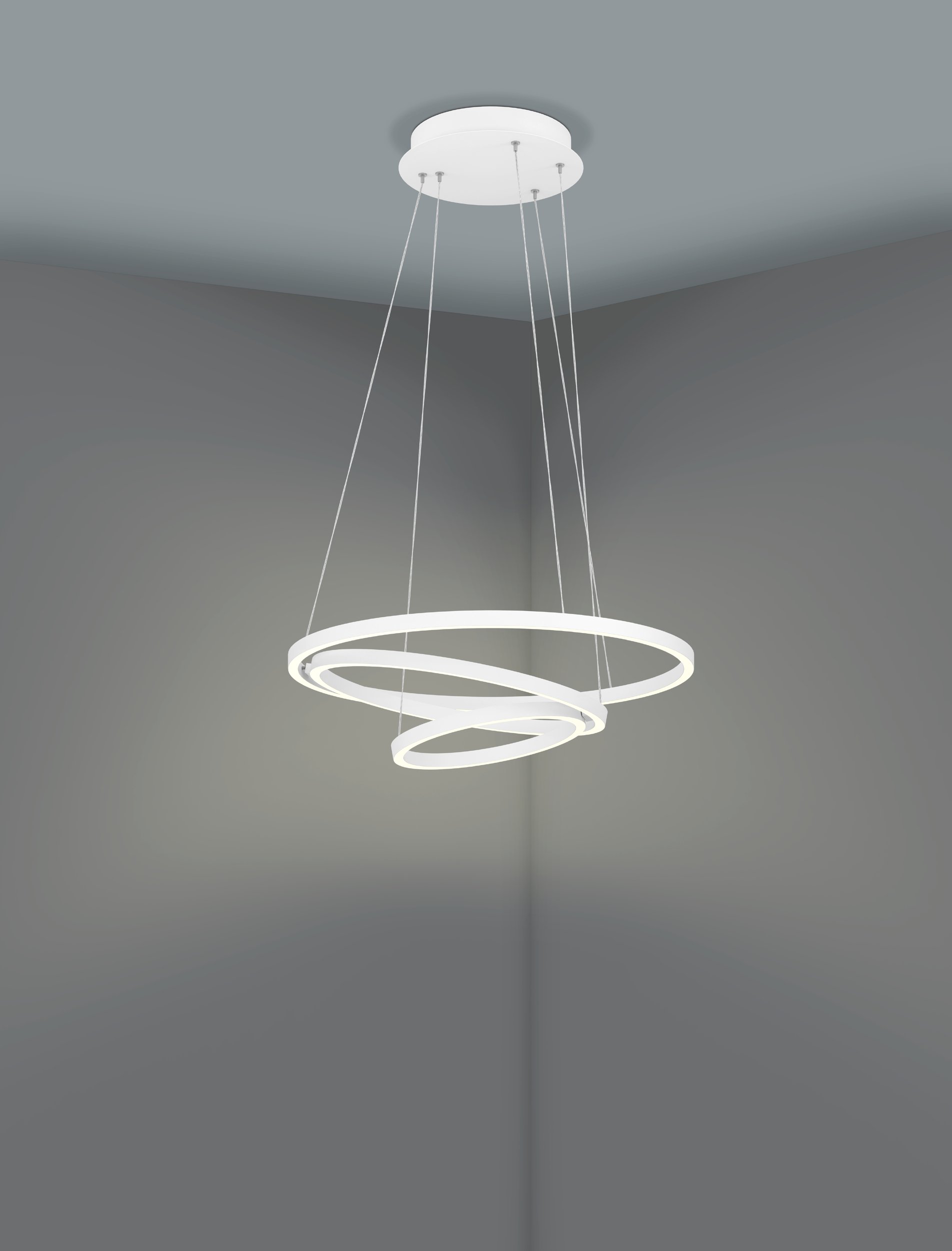 Eglo ZIGBEE 900478 LOBINERO-Z - Závěsné LED moderní stmívatelné svítidlo ovládané ovladačem, nebo z mobilní aplikace, LED 43W, 3000-6500K, Ø 58cm