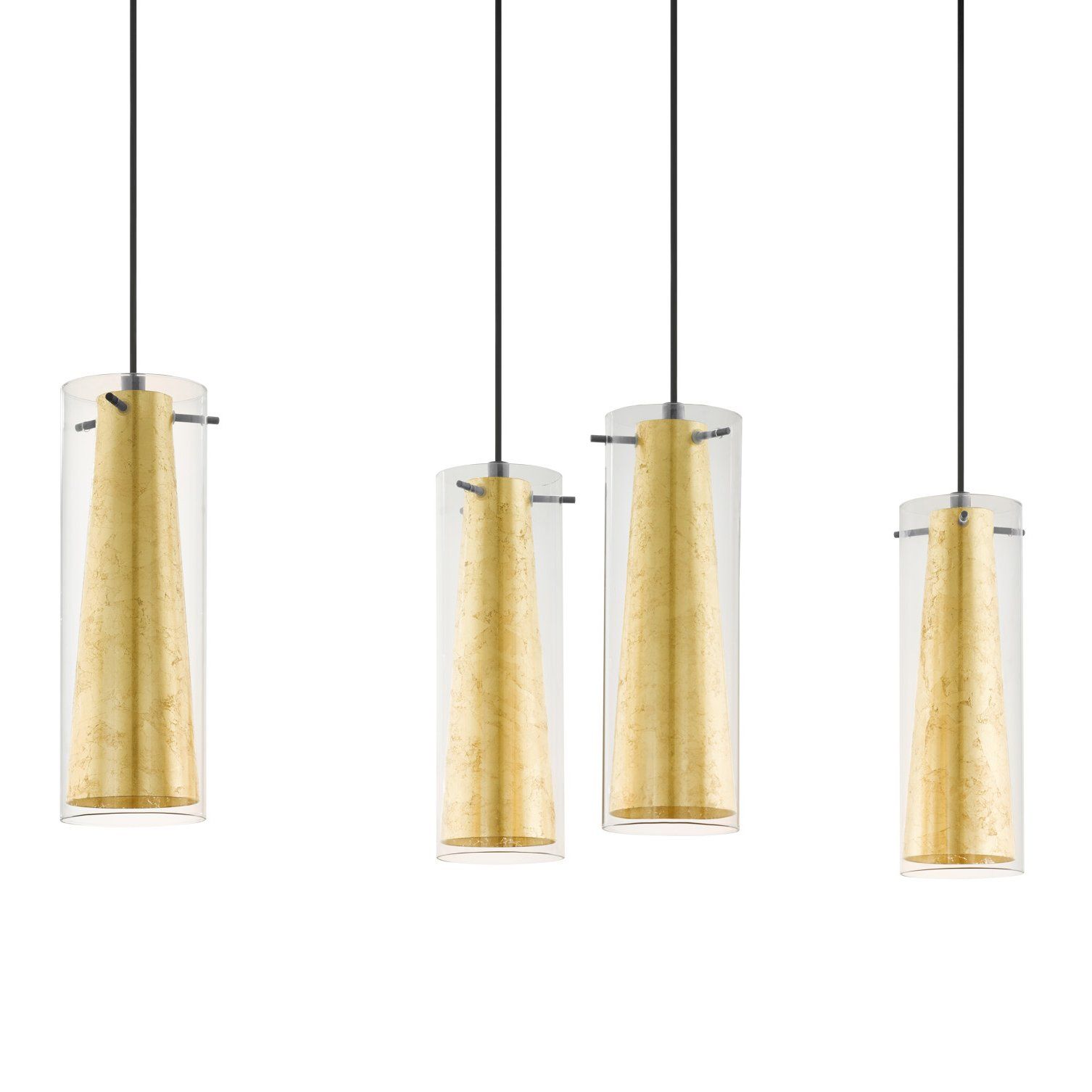 Eglo 97653 PINTO GOLD - Moderní lustr nad jídelní stůl se zlatými stínidly, 4 x E27