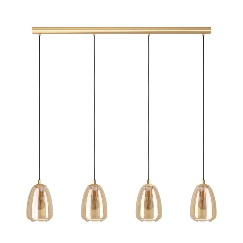 Eglo 98649 ALOBRASE - Závěsné svítidlo s jantarovými stínidly, 4 x E27, 108cm