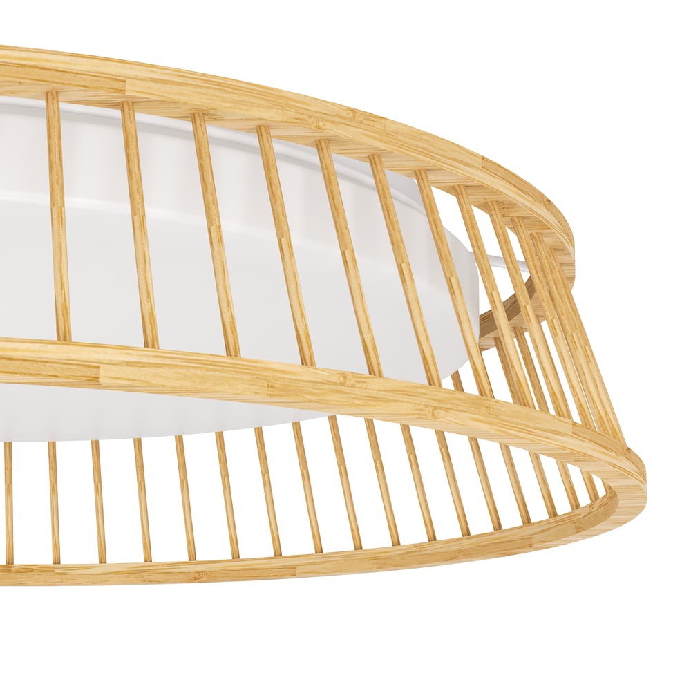 Eglo 900797 LUPPINERIA - Stropní moderní lustr se dřevěným stínidlem, LED 20W, 3000K, Ø 45cm