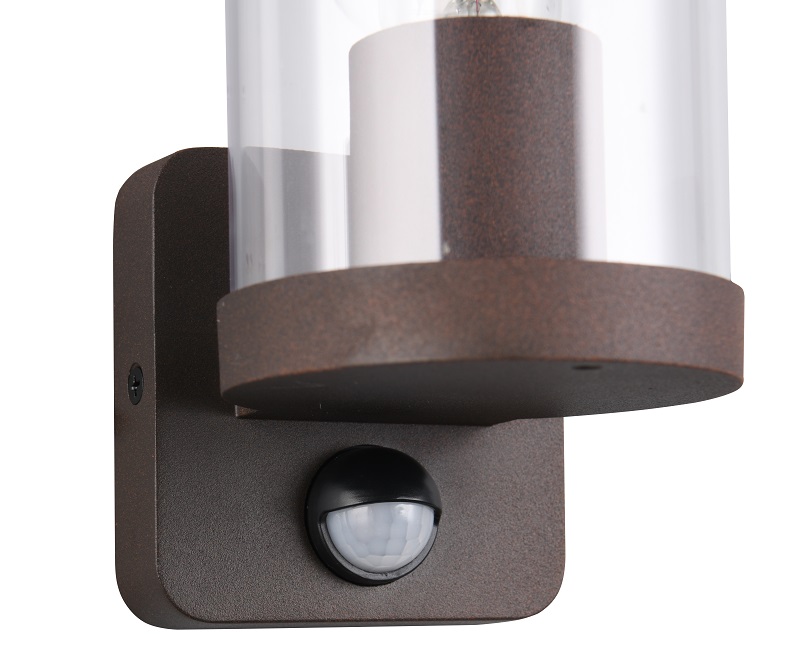 Trio Leuchten R21599124 BONITO  - Nástěnné hnědé venkovní svítidlo s čidlem pohybu, IP44, 1 x E27