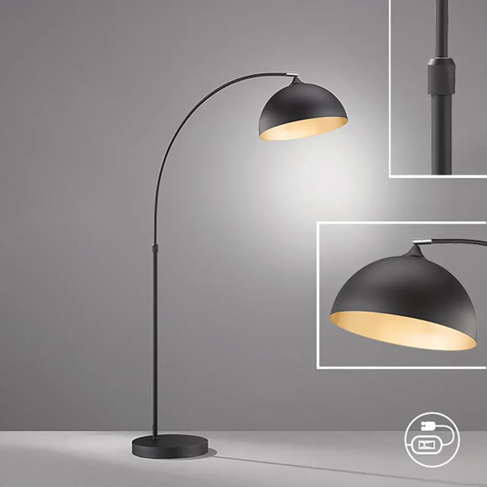 Fischer Honsel 40358 LEITUNG  - Vysoká stojací lampa v černé barvě, 1 x E27, výška 200cm