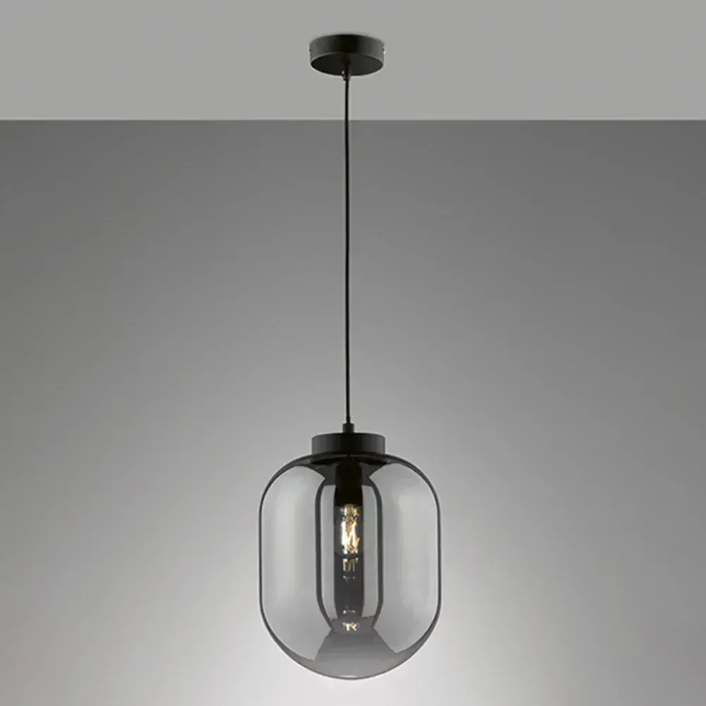 Fischer Honsel 60710 REGI - Moderní závěsné svítidlo s kouřovým sklem, 1 x E27, Ø 24cm