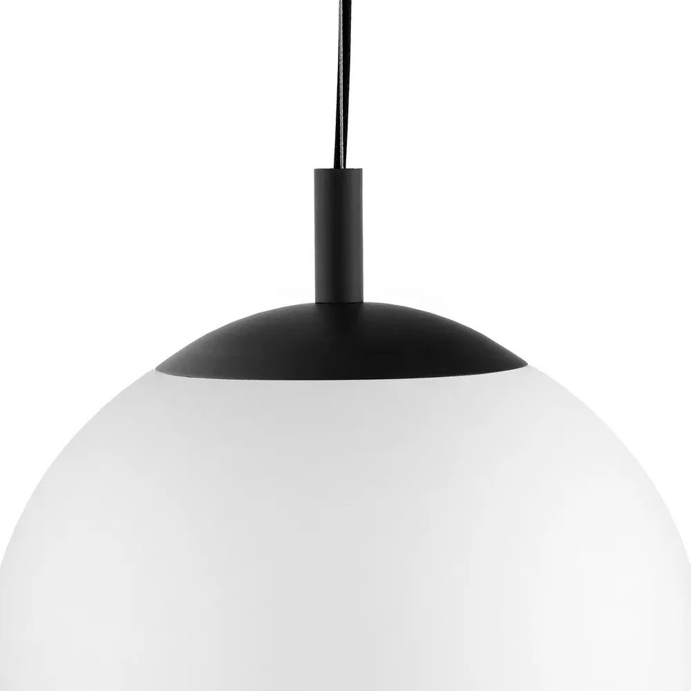 Kaspa 10736102 ALUR L - Závěsné svítidlo s kulatým skleněným stínidlem, černá barva, 3 x E27, Ø 40cm