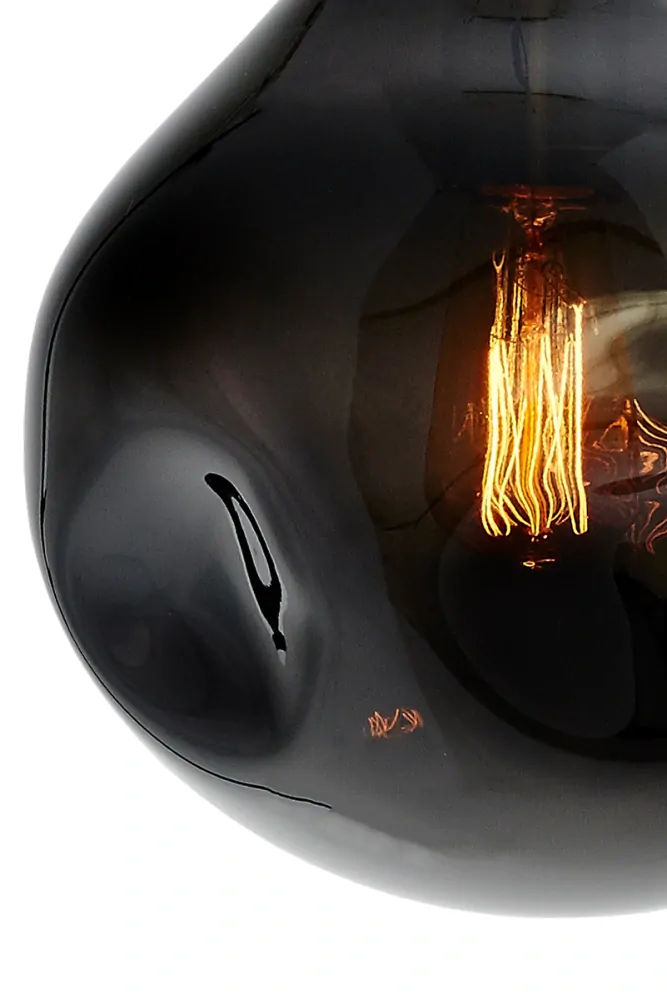 Kaspa 10421108 AVIA S - Závěsné svítidlo s nepravidelným průhledným stínidlem v grafitové barvě, 1 x E27, Ø 25cm