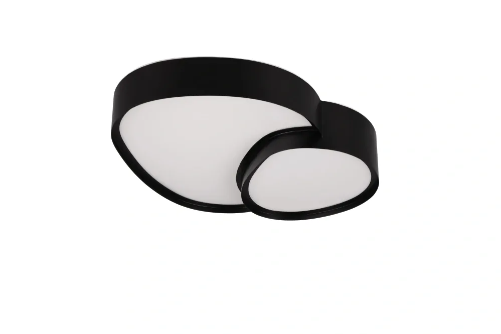 Trio Leuchten 647510232 RISE - LED stmívatelné stropní svítidlo v černé barvě, dálkový ovladač, LED 21W, 2700-6500K, 43 x 36cm
