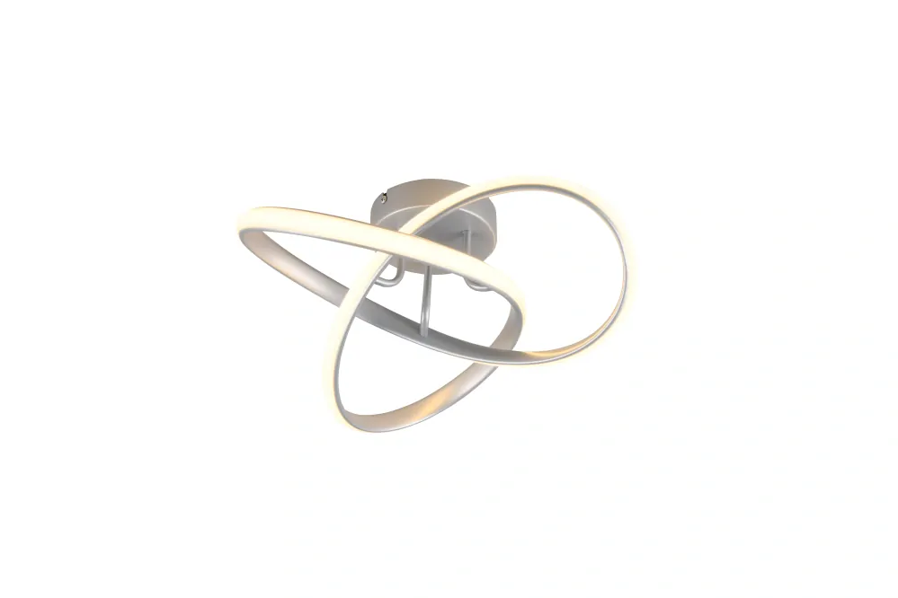 Trio Leuchten R62101187 MEO - Stropní moderní LED lustr ve stříbrné barvě, 15W, 1800lm, 3000K, Ø 40cm