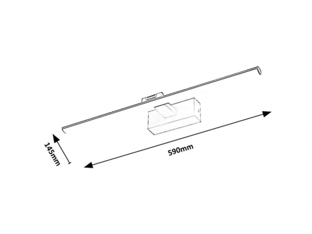 Rabalux 78002 GATEN - LED nástěnné svítidlo v černé barvě k nasvícení obrazu nebo k zrcadlu, LED 12W, 3000K, 59cm