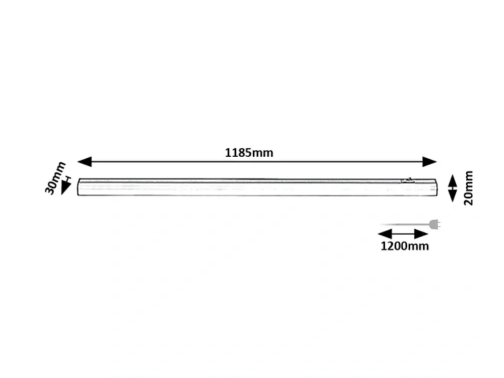 Rabalux 78006 GREG - LED kuchyňské podlinkové černé svtítidlo, LED 18W, 1580lm, 4000K, 118,5cm