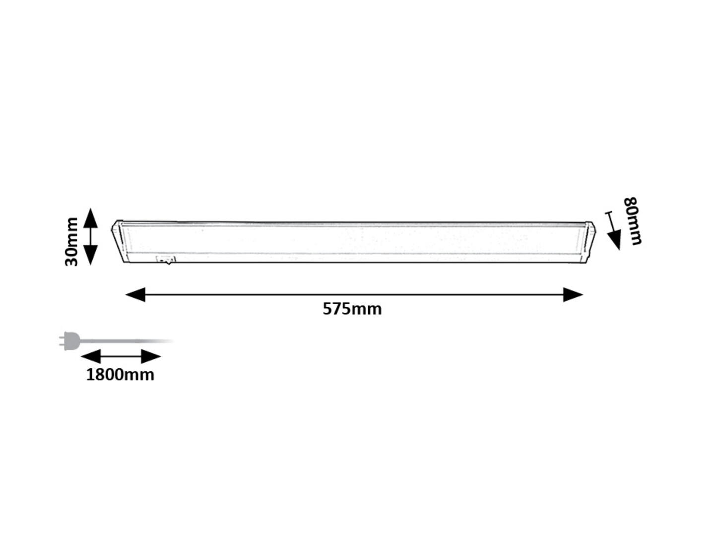Rabalux 78059 EASYLIGHT - LED výklopné kuchyňské podlinkové svtítidlo s vypínačem a kabelem do zásuvky v bílé barvě, LED 10W, 750lm, 4000K, 57,5cm