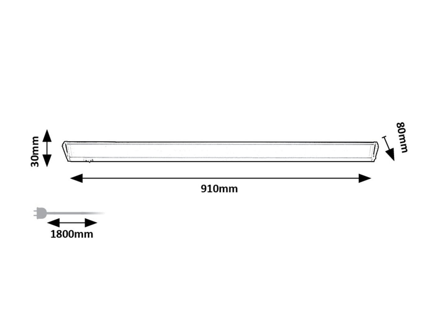 Rabalux 78062 EASYLIGHT - LED výklopné kuchyňské podlinkové svtítidlo s vypínačem a kabelem do zásuvky ve stříbrné barvě, LED 15W, 1150lm, 4000K, 91cm