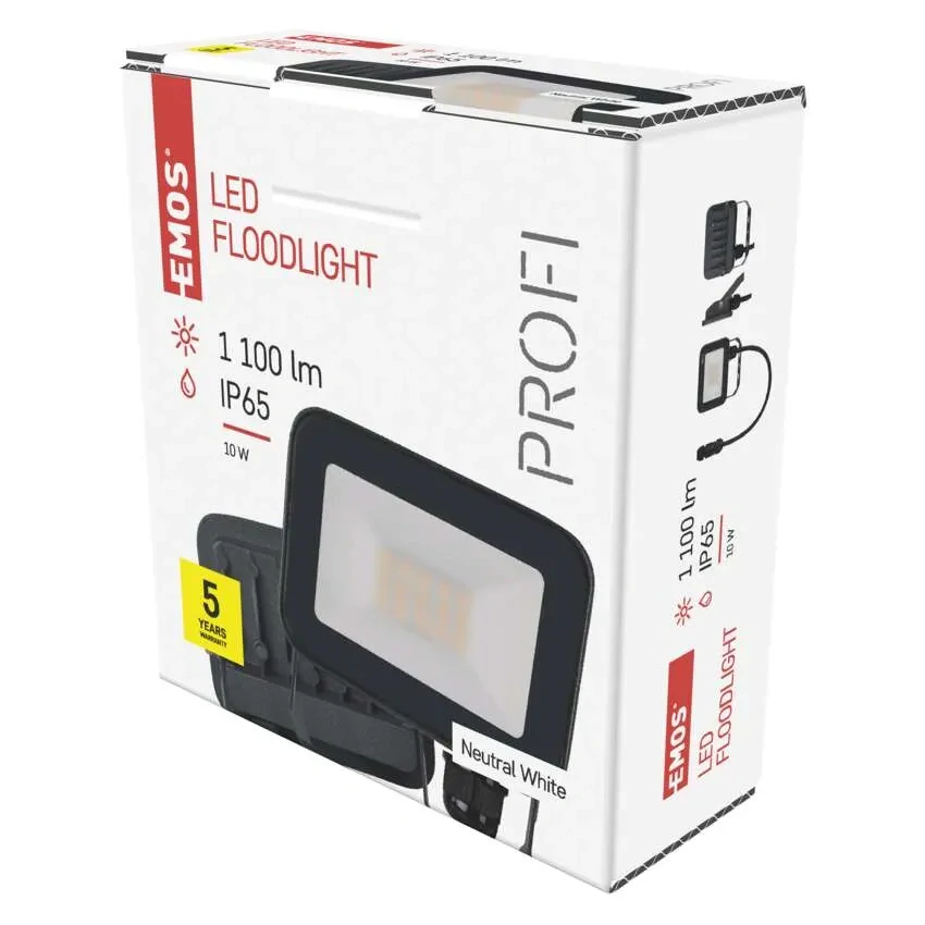 Emos ZS2612 INOVO - LED venkovní reflektor v antracitové barvě, 10W, 4000K, IP65