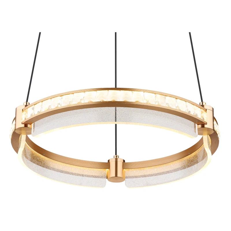 Globo 67196-36H BLONDIE - Stmívatelný závěsný lustr ve zlaté barvě s K5 krystalky dálkovým ovladačem, LED 36W, 2700 - 6000K, Ø 40cm