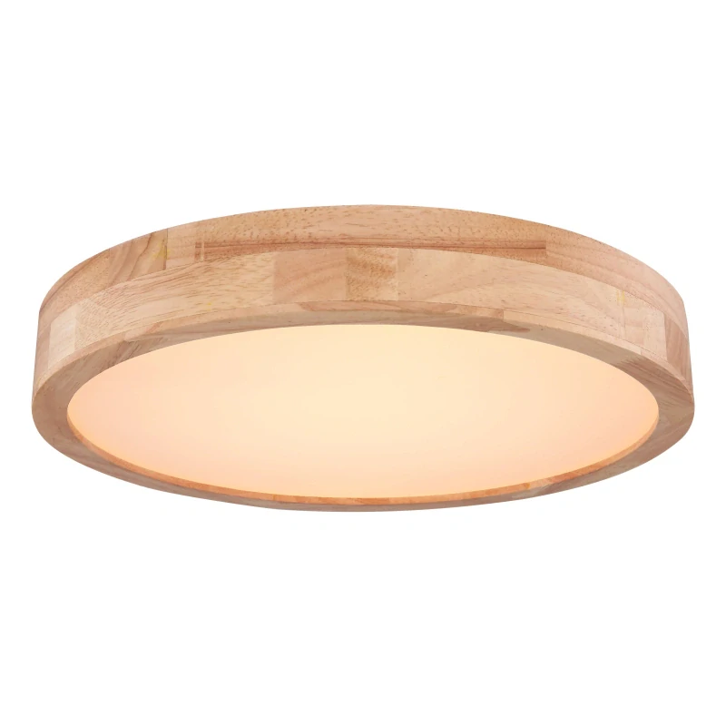 Globo 41745-24 RAINER - Moderní kovové stropní kulaté LED svítidlo v imitaci dřeva s dálkovým ovladačem, LED 24W, 1800lm, 3000 - 6000K, Ø 40cm