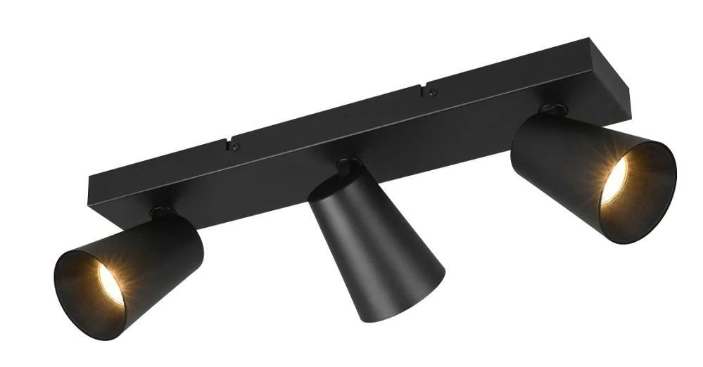Trio Leuchten 817100332 SHARP - Trojbodové stropní svítidlo v černé barvě, 3 x GU10