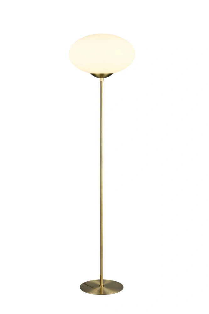 Trio Leuchten 563100108 FOMENTO - Mosazná stojací lampa se skleněným stínidlem, 1 x E27, Ø 40cm, 150cm