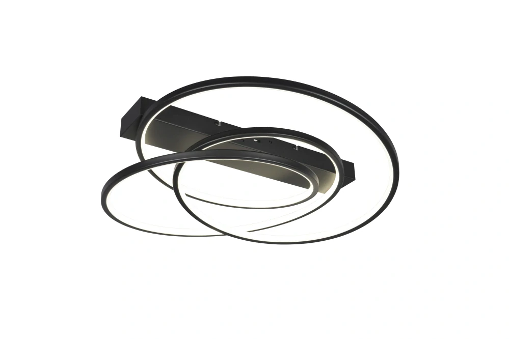 Trio Leuchten 649110132 DARVIN - Stropní černý LED lustr s možností přepínání barvy světla, 2300+3000+4000K, LED 34W, 64 x 49cm