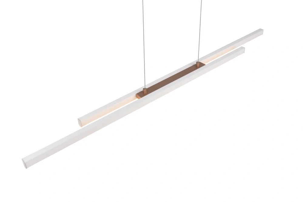 Trio Leuchten R37882176 ODIO - Závěsný lineární lustr v teple šedé a kávové barvě, 22W, 3000K, 110cm