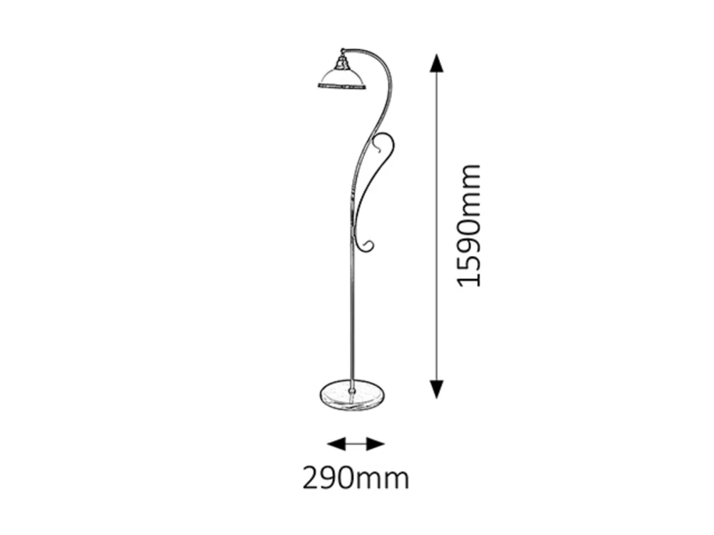 Rabalux 2758 ELISETT - Rustikální bronzová stojací lampa 1 x E27, výška 159cm