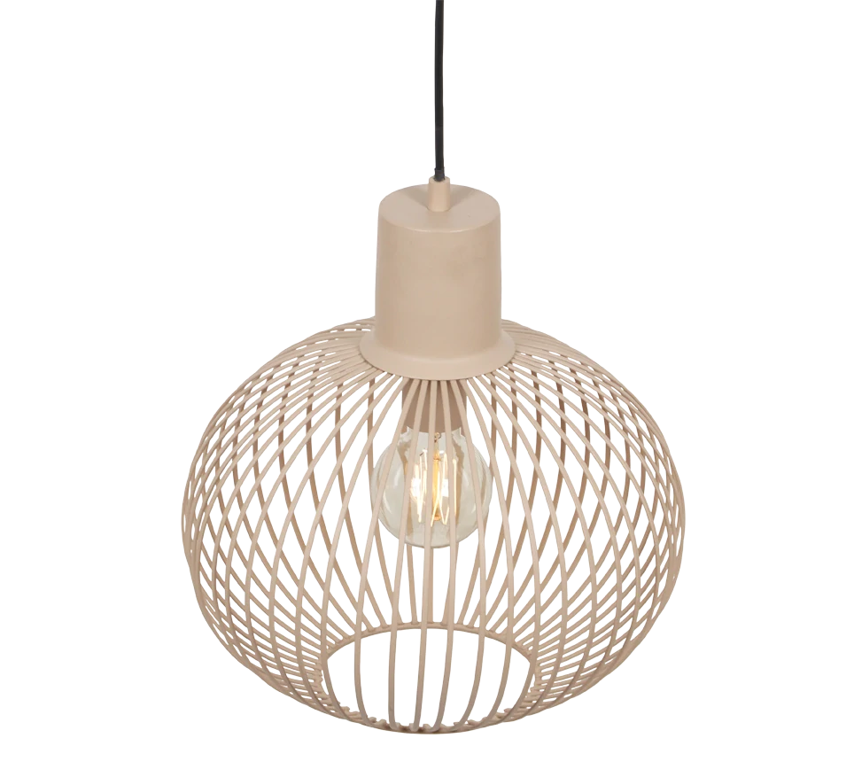 Trio Leuchten 365790166 GILA - Vintage závěsné svítidlo v pískové barvě, 1 x E27, Ø 33cm