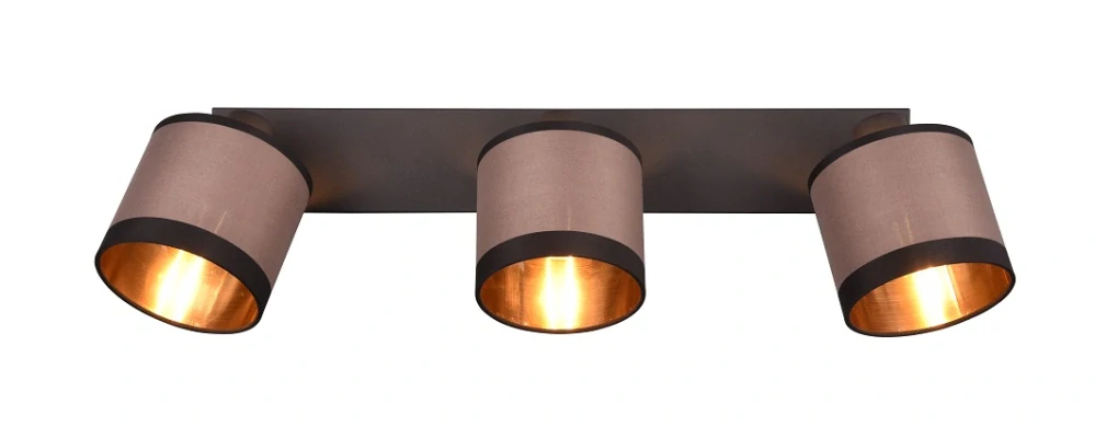 Trio Leuchten R81553041 DAVOS - Stropní moderní svítidlo s hnědými textilní stínidly, 3 x E14