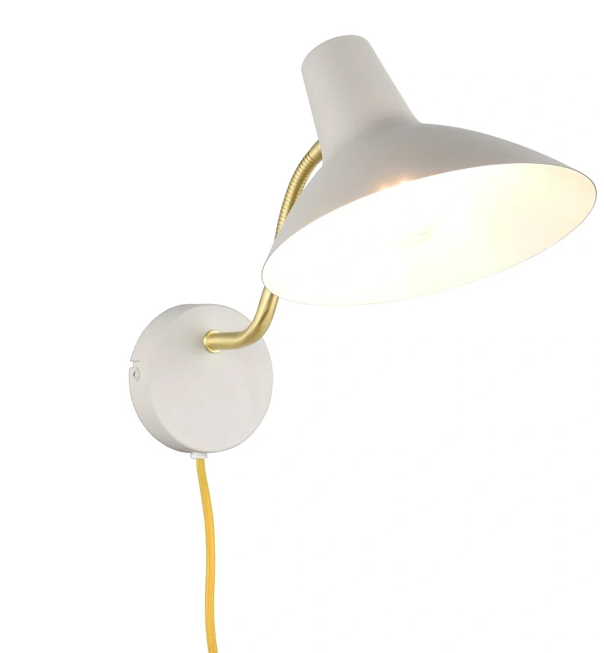 Trio Leuchten 263470176 TRAVELLER - Nástěnná šedá lampa s husím krkem a kabelem do zásuvky 1 x E27