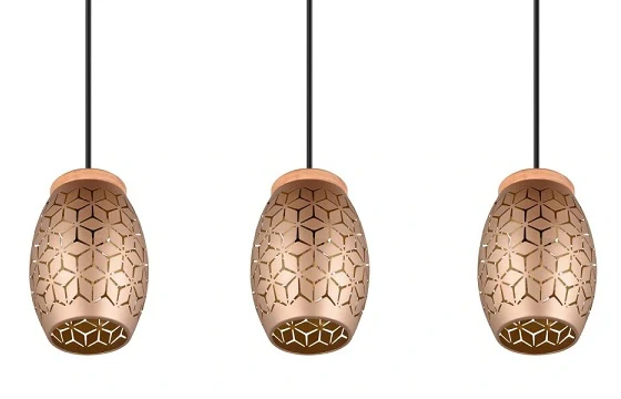 Trio Leuchten R31573065 BIDAR - Závěsné svítidlo nad jídelní stůl v kávové barvě, 3 x E27, 71cm šířka