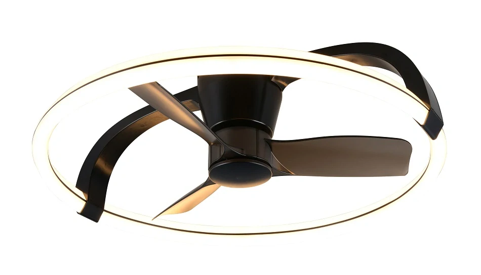 Trio Leuchten R64262132 STOCKHOLM - Stropní LED černý ventilátor s dálkovým ovladačem, LED 37W, 2700-6500K, Ø 73cm