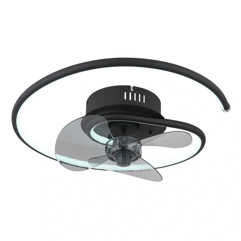 Globo 03660 KOREN - Stropní LED ventilátor v černé barvě,dálkové ovladání, LED 30W, 2700-6500K