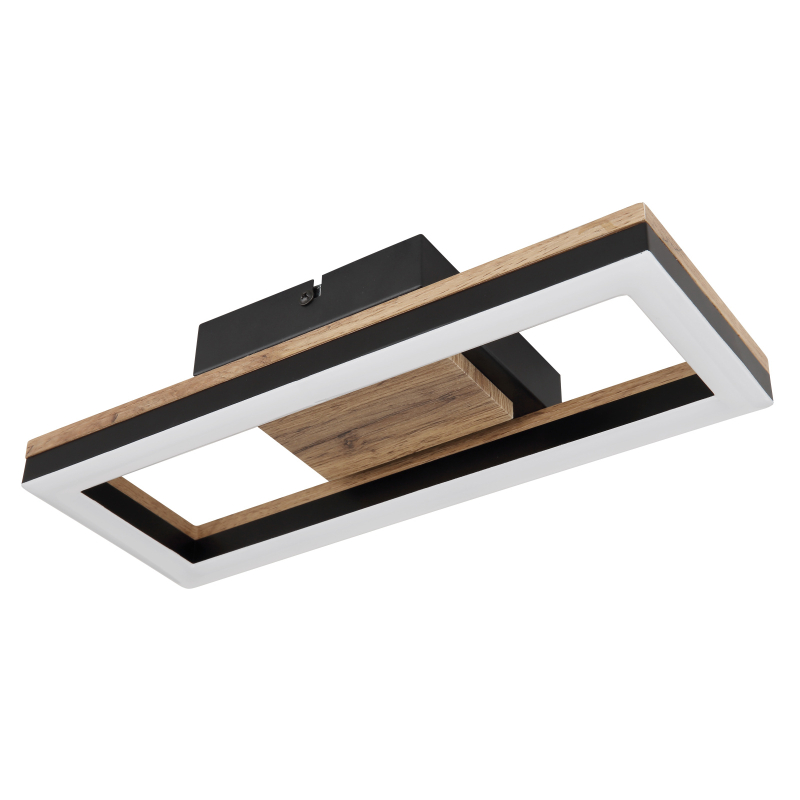Globo 67297D1 BEATRIX - Stropní LED svítidlo v černé barvě s MDF dřevem, LED 12W, 3000K