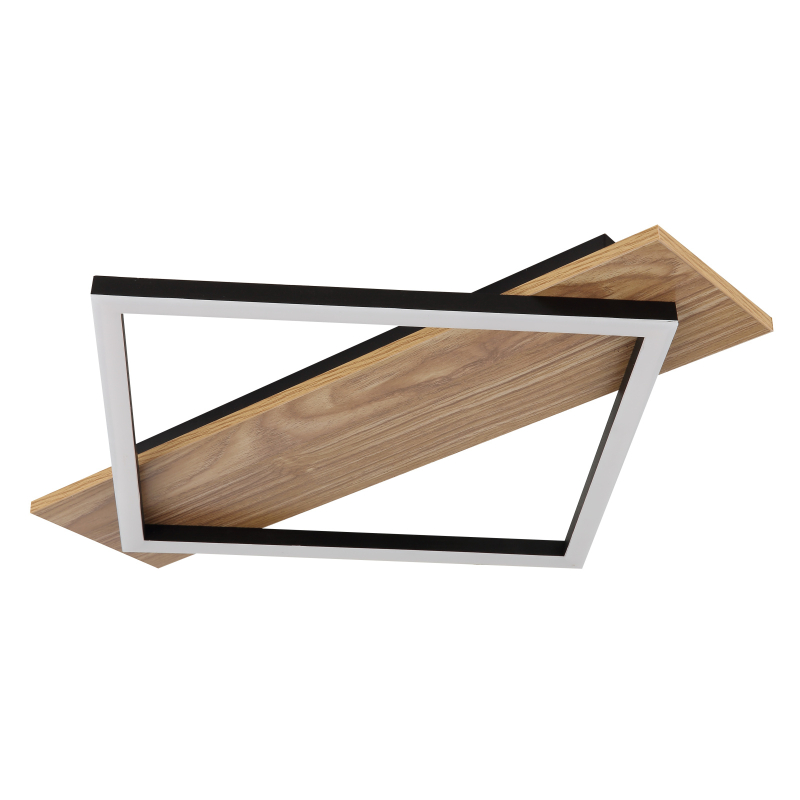 Globo 67330-18 BEATRIX - Stropní LED svítidlo v černé barvě s MDF dřevem, LED 18W, 3000K