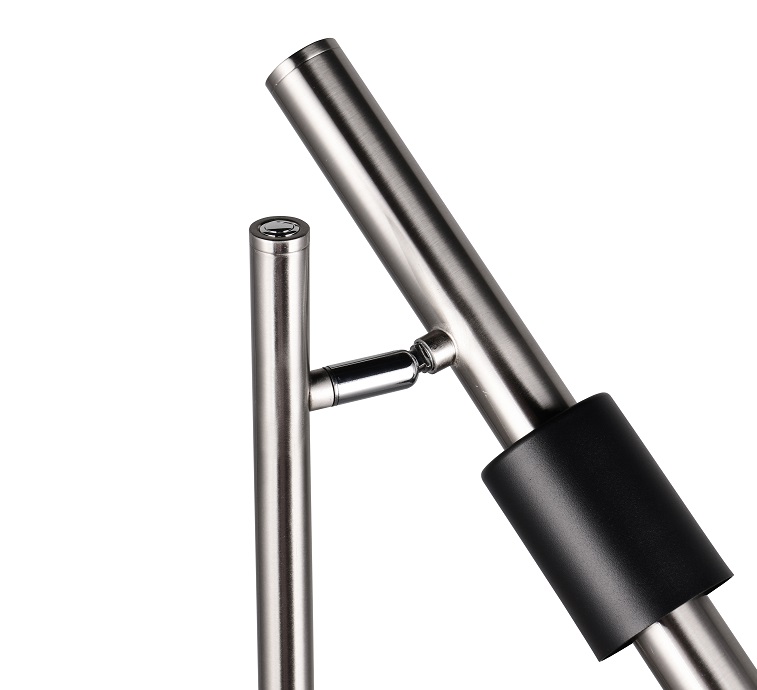 Trio Leuchten 455310307 IKARIS - LED stojací dotyková lampa v matném niklu a černé barvě s přepínačem barvy světla 2300 + 3000 + 4000K, LED 13,5W