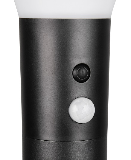 Trio Leuchten R44676132 GORDA - LED stojací venkovní hybridní solární svítidlo se soumrakovým čidlem v černé barvě, LED 3,5W, 500lm, 4000K, IP44, 100cm