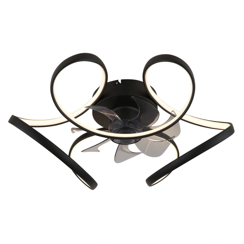 Globo 03638 LORIS - Stropní LED ventilátor v černé barvě,dálkové ovladání, LED 30W, 3000-6000K