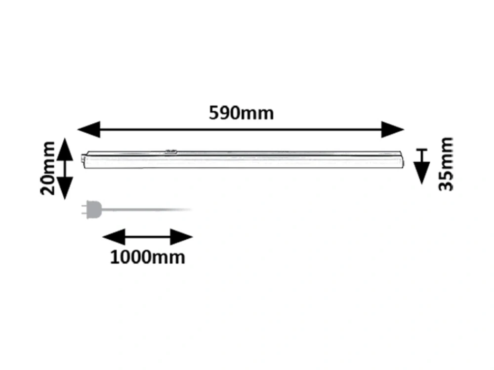 Rabalux 78008 BAREG - Kuchyňské podlinkové svtítidlo s vypínačem v bílé barvě, LED 8W, 700lm, 3000/4000K, 59cm