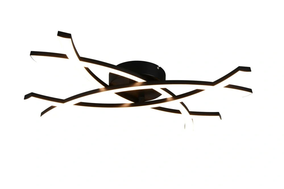 Trio Leuchten R23691132 POLLOCK - Stropní LED černé svítidlo 60 x 40cm, 22W, 2500lm, 3000K